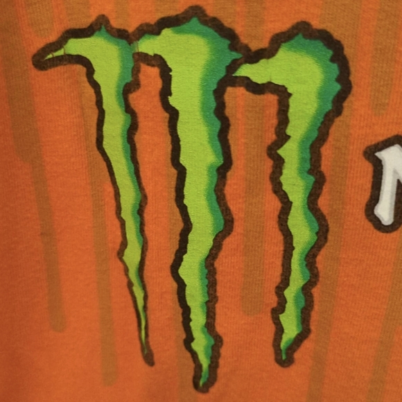 RARE color Monster energy DC brand tee size men's M orange great condition - Picture 7 of 7